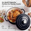 image:imageZulay Kitchen 64QT Enameled Cast Iron Dutch Oven Pot with Lid Heat Pad amp Trivet HeavyDuty Soup Pot for Stews Braising Roasting amp Sourdough Bread Baking Oven Safe up to 500F  Ablaze RedBlack