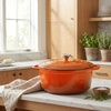 image:imageZulay Kitchen 64QT Enameled Cast Iron Dutch Oven Pot with Lid Heat Pad amp Trivet HeavyDuty Soup Pot for Stews Braising Roasting amp Sourdough Bread Baking Oven Safe up to 500F  Ablaze RedOrange