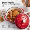 image:imageZulay Kitchen 64QT Enameled Cast Iron Dutch Oven Pot with Lid Heat Pad amp Trivet HeavyDuty Soup Pot for Stews Braising Roasting amp Sourdough Bread Baking Oven Safe up to 500F  Ablaze RedAblaze Red