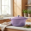 image:imageZulay Kitchen 64QT Enameled Cast Iron Dutch Oven Pot with Lid Heat Pad amp Trivet HeavyDuty Soup Pot for Stews Braising Roasting amp Sourdough Bread Baking Oven Safe up to 500F  Ablaze RedLavender Jade