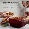 image:imageZulay Kitchen 64QT Enameled Cast Iron Dutch Oven Pot with Lid Heat Pad amp Trivet HeavyDuty Soup Pot for Stews Braising Roasting amp Sourdough Bread Baking Oven Safe up to 500F  Ablaze RedGarnet