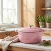 image:imageZulay Kitchen 64QT Enameled Cast Iron Dutch Oven Pot with Lid Heat Pad amp Trivet HeavyDuty Soup Pot for Stews Braising Roasting amp Sourdough Bread Baking Oven Safe up to 500F  Ablaze RedPink