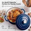 image:imageZulay Kitchen 64QT Enameled Cast Iron Dutch Oven Pot with Lid Heat Pad amp Trivet HeavyDuty Soup Pot for Stews Braising Roasting amp Sourdough Bread Baking Oven Safe up to 500F  Ablaze RedLapis Lazuli