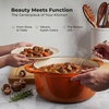 image:imageZulay Kitchen 64QT Enameled Cast Iron Dutch Oven Pot with Lid Heat Pad amp Trivet HeavyDuty Soup Pot for Stews Braising Roasting amp Sourdough Bread Baking Oven Safe up to 500F  Ablaze RedOrange