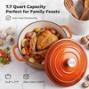 image:imageZulay Kitchen 64QT Enameled Cast Iron Dutch Oven Pot with Lid Heat Pad amp Trivet HeavyDuty Soup Pot for Stews Braising Roasting amp Sourdough Bread Baking Oven Safe up to 500F  Ablaze RedOrange