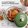 image:imageZulay Kitchen 64QT Enameled Cast Iron Dutch Oven Pot with Lid Heat Pad amp Trivet HeavyDuty Soup Pot for Stews Braising Roasting amp Sourdough Bread Baking Oven Safe up to 500F  Ablaze RedGreen