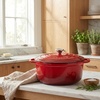 image:imageZulay Kitchen 64QT Enameled Cast Iron Dutch Oven Pot with Lid Heat Pad amp Trivet HeavyDuty Soup Pot for Stews Braising Roasting amp Sourdough Bread Baking Oven Safe up to 500F  Ablaze RedAblaze Red