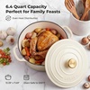 image:imageZulay Kitchen 64QT Enameled Cast Iron Dutch Oven Pot with Lid Heat Pad amp Trivet HeavyDuty Soup Pot for Stews Braising Roasting amp Sourdough Bread Baking Oven Safe up to 500F  Ablaze RedIvory