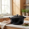 image:imageZulay Kitchen 64QT Enameled Cast Iron Dutch Oven Pot with Lid Heat Pad amp Trivet HeavyDuty Soup Pot for Stews Braising Roasting amp Sourdough Bread Baking Oven Safe up to 500F  Ablaze RedBlack