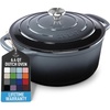 image:imageZulay Kitchen 64QT Enameled Cast Iron Dutch Oven Pot with Lid Heat Pad amp Trivet HeavyDuty Soup Pot for Stews Braising Roasting amp Sourdough Bread Baking Oven Safe up to 500F  Ablaze RedGray
