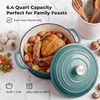 image:imageZulay Kitchen 64QT Enameled Cast Iron Dutch Oven Pot with Lid Heat Pad amp Trivet HeavyDuty Soup Pot for Stews Braising Roasting amp Sourdough Bread Baking Oven Safe up to 500F  Ablaze RedAventurine