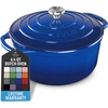 image:imageZulay Kitchen 64QT Enameled Cast Iron Dutch Oven Pot with Lid Heat Pad amp Trivet HeavyDuty Soup Pot for Stews Braising Roasting amp Sourdough Bread Baking Oven Safe up to 500F  Ablaze RedBlue