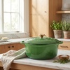 image:imageZulay Kitchen 64QT Enameled Cast Iron Dutch Oven Pot with Lid Heat Pad amp Trivet HeavyDuty Soup Pot for Stews Braising Roasting amp Sourdough Bread Baking Oven Safe up to 500F  Ablaze RedGreen