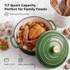 image:imageZulay Kitchen 64QT Enameled Cast Iron Dutch Oven Pot with Lid Heat Pad amp Trivet HeavyDuty Soup Pot for Stews Braising Roasting amp Sourdough Bread Baking Oven Safe up to 500F  Ablaze RedGreen
