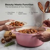 image:imageZulay Kitchen 64QT Enameled Cast Iron Dutch Oven Pot with Lid Heat Pad amp Trivet HeavyDuty Soup Pot for Stews Braising Roasting amp Sourdough Bread Baking Oven Safe up to 500F  Ablaze RedPink
