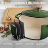 image:imageZulay Kitchen 64QT Enameled Cast Iron Dutch Oven Pot with Lid Heat Pad amp Trivet HeavyDuty Soup Pot for Stews Braising Roasting amp Sourdough Bread Baking Oven Safe up to 500F  Ablaze RedGreen