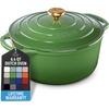 image:imageZulay Kitchen 64QT Enameled Cast Iron Dutch Oven Pot with Lid Heat Pad amp Trivet HeavyDuty Soup Pot for Stews Braising Roasting amp Sourdough Bread Baking Oven Safe up to 500F  Ablaze RedGreen