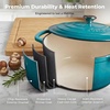 image:imageZulay Kitchen 64QT Enameled Cast Iron Dutch Oven Pot with Lid Heat Pad amp Trivet HeavyDuty Soup Pot for Stews Braising Roasting amp Sourdough Bread Baking Oven Safe up to 500F  Ablaze RedLight Blue