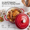 image:imageZulay Kitchen 64QT Enameled Cast Iron Dutch Oven Pot with Lid Heat Pad amp Trivet HeavyDuty Soup Pot for Stews Braising Roasting amp Sourdough Bread Baking Oven Safe up to 500F  Ablaze RedAblaze Red