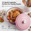 image:imageZulay Kitchen 64QT Enameled Cast Iron Dutch Oven Pot with Lid Heat Pad amp Trivet HeavyDuty Soup Pot for Stews Braising Roasting amp Sourdough Bread Baking Oven Safe up to 500F  Ablaze RedPink