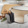 image:imageZulay Kitchen 64QT Enameled Cast Iron Dutch Oven Pot with Lid Heat Pad amp Trivet HeavyDuty Soup Pot for Stews Braising Roasting amp Sourdough Bread Baking Oven Safe up to 500F  Ablaze RedWhite