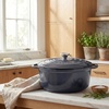 image:imageZulay Kitchen 64QT Enameled Cast Iron Dutch Oven Pot with Lid Heat Pad amp Trivet HeavyDuty Soup Pot for Stews Braising Roasting amp Sourdough Bread Baking Oven Safe up to 500F  Ablaze RedGray