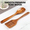 image:imageZulay Kitchen 94 Teak Wooden Cooking Spoon  Durable NonStick Wooden Utensil for Cooking Stirring Mixing amp Serving  HeatResistant Smooth Finish Kitchen Spoon for Nonstick Cookware2Piece Spoon  Slotted Turner