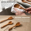 image:imageZulay Kitchen 9Piece Teak Wood Cooking Utensil Set  NonToxic amp NonStick Safe Wooden Spoons amp Kitchen Tools with Comfortable Grip Smooth Finish Natural Teak  Perfect Kitchen Gift Set15