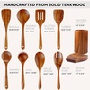image:imageZulay Kitchen 9Piece Teak Wood Cooking Utensil Set  NonToxic amp NonStick Safe Wooden Spoons amp Kitchen Tools with Comfortable Grip Smooth Finish Natural Teak  Perfect Kitchen Gift Set10