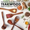 image:imageZulay Kitchen 9Piece Teak Wood Cooking Utensil Set  NonToxic amp NonStick Safe Wooden Spoons amp Kitchen Tools with Comfortable Grip Smooth Finish Natural Teak  Perfect Kitchen Gift Set5