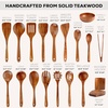 image:imageZulay Kitchen 9Piece Teak Wood Cooking Utensil Set  NonToxic amp NonStick Safe Wooden Spoons amp Kitchen Tools with Comfortable Grip Smooth Finish Natural Teak  Perfect Kitchen Gift Set30