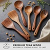 image:imageZulay Kitchen 9Piece Teak Wood Cooking Utensil Set  NonToxic amp NonStick Safe Wooden Spoons amp Kitchen Tools with Comfortable Grip Smooth Finish Natural Teak  Perfect Kitchen Gift Set6
