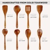 image:imageZulay Kitchen 9Piece Teak Wood Cooking Utensil Set  NonToxic amp NonStick Safe Wooden Spoons amp Kitchen Tools with Comfortable Grip Smooth Finish Natural Teak  Perfect Kitchen Gift Set8