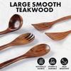 image:imageZulay Kitchen 9Piece Teak Wood Cooking Utensil Set  NonToxic amp NonStick Safe Wooden Spoons amp Kitchen Tools with Comfortable Grip Smooth Finish Natural Teak  Perfect Kitchen Gift Set5