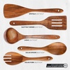 image:imageZulay Kitchen 9Piece Teak Wood Cooking Utensil Set  NonToxic amp NonStick Safe Wooden Spoons amp Kitchen Tools with Comfortable Grip Smooth Finish Natural Teak  Perfect Kitchen Gift Set5