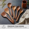 image:imageZulay Kitchen 9Piece Teak Wood Cooking Utensil Set  NonToxic amp NonStick Safe Wooden Spoons amp Kitchen Tools with Comfortable Grip Smooth Finish Natural Teak  Perfect Kitchen Gift Set7