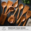 image:imageZulay Kitchen 9Piece Teak Wood Cooking Utensil Set  NonToxic amp NonStick Safe Wooden Spoons amp Kitchen Tools with Comfortable Grip Smooth Finish Natural Teak  Perfect Kitchen Gift Set10