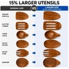 image:imageZulay Kitchen 9Piece Teak Wooden Utensils for Cooking  Natural Teak Utensil Set with Premium Gift Box  NonStick Wooden Spoons for Cooking  Kitchen Gift Set  Comfortable Grip Wooden Utensil Set6