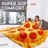 image:imageZulay Kitchen Burrito Tortilla Blanket  Giant DoubleSided Wrap Cover for Adult and Kids  285 GSM Funny Soft Food Quilt  Flannel Round Taco Throw  60 ReversiblePizza