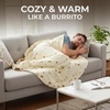 image:imageZulay Kitchen Burrito Tortilla Blanket  Giant DoubleSided Wrap Cover for Adult and Kids  285 GSM Funny Soft Food Quilt  Flannel Round Taco Throw  60 ReversibleTan
