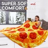 image:imageZulay Kitchen Burrito Tortilla Blanket  Giant DoubleSided Wrap Cover for Adult and Kids  285 GSM Funny Soft Food Quilt  Flannel Round Taco Throw  60 ReversiblePizza