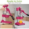 image:imageZulay Kitchen Cast Iron Juicer  Heavy Duty Manual Juicer with Detachable Strainers for Easy Cleaning Orange Juice Press for Citrus Fruits Perfect for Bartenders Juice Lovers amp Health EnthusiastsOriginal  Magenta