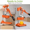 image:imageZulay Kitchen Cast Iron Juicer  Heavy Duty Manual Juicer with Detachable Strainers for Easy Cleaning Orange Juice Press for Citrus Fruits Perfect for Bartenders Juice Lovers amp Health EnthusiastsOriginal  Orange