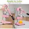 image:imageZulay Kitchen Cast Iron Juicer  Heavy Duty Manual Juicer with Detachable Strainers for Easy Cleaning Orange Juice Press for Citrus Fruits Perfect for Bartenders Juice Lovers amp Health EnthusiastsOriginal  Light Pink