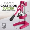 image:imageZulay Kitchen Cast Iron Juicer  Heavy Duty Manual Juicer with Detachable Strainers for Easy Cleaning Orange Juice Press for Citrus Fruits Perfect for Bartenders Juice Lovers amp Health EnthusiastsOriginal  Magenta