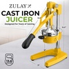 image:imageZulay Kitchen Cast Iron Juicer  Heavy Duty Manual Juicer with Detachable Strainers for Easy Cleaning Orange Juice Press for Citrus Fruits Perfect for Bartenders Juice Lovers amp Health EnthusiastsOriginal  Lemon Yellow