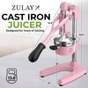 image:imageZulay Kitchen Cast Iron Juicer  Heavy Duty Manual Juicer with Detachable Strainers for Easy Cleaning Orange Juice Press for Citrus Fruits Perfect for Bartenders Juice Lovers amp Health EnthusiastsOriginal  Light Pink