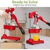 image:imageZulay Kitchen Cast Iron Juicer  Heavy Duty Manual Juicer with Detachable Strainers for Easy Cleaning Orange Juice Press for Citrus Fruits Perfect for Bartenders Juice Lovers amp Health EnthusiastsOriginal  Red