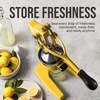 image:imageZulay Kitchen Cast Iron Juicer  Heavy Duty Manual Juicer with Detachable Strainers for Easy Cleaning Orange Juice Press for Citrus Fruits Perfect for Bartenders Juice Lovers amp Health EnthusiastsOriginal  Lemon Yellow