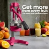 image:imageZulay Kitchen Cast Iron Juicer  Heavy Duty Manual Juicer with Detachable Strainers for Easy Cleaning Orange Juice Press for Citrus Fruits Perfect for Bartenders Juice Lovers amp Health EnthusiastsOriginal  Magenta